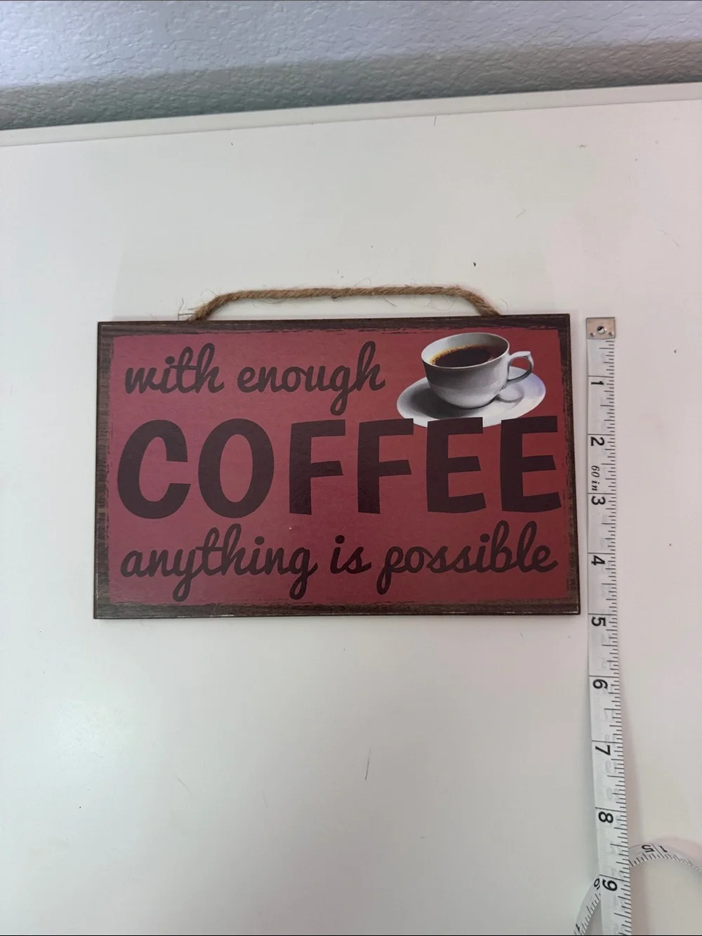 Red Coffee Wall Sign - Inspirational Kitchen Decor